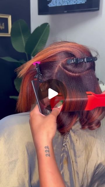 EAP Heat on Instagram: "Not sure what we're more envious of, her hair color or those gorgeous curls✨😍⁠ Tool used: 1 3/4" Ceramic Flat Iron⁠ ⁠ Shop EapHeat.com🔥⁠ ⁠ ⁠ #Eap #EapHeat #SilkPress #Flatironcurls #pressandcurl #NaturalHair #floridahairstylist #hairstylistfortmyers⁠" Flat Iron Natural Hair Styles Silk Wrap, Flat Ironed Natural Hair Hairstyles, Flat Ironed Hairstyles Short, Silkpress Hairstyles Short Hair, Flat Iron Curls Natural Hair, Middle Part Flat Iron Natural Hair, Eap Heat Flat Iron, Press And Curl Hairstyles, Short Flat Iron Hairstyles