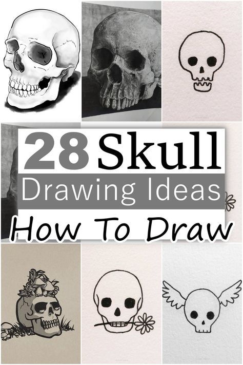 28 Skull Drawing Ideas - How To Draw Skull Skulls Drawing Tutorial, Skull Artwork Sketches Pencil Drawings, Diy Skull Painting, How To Draw A Skull Easy, Skull Drawing Simple Step By Step, Draw Skull Step By Step, Drawing Ideas Step By Step Sketches, How To Draw Skulls Step By Step, Skeleton Illustration Simple