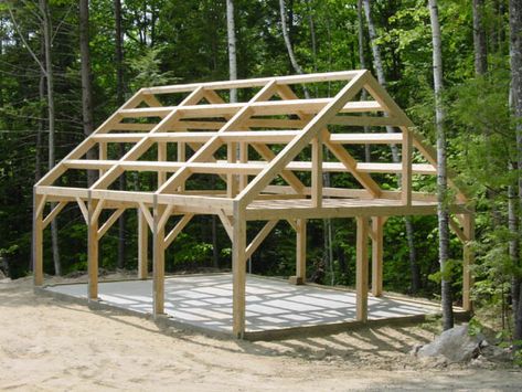 Completed Barns - Maine Barn Company Small Horse Barn Plans, Timber Frame Garage, Timber Frame Plans, Timber Frame Cabin, Timber Frame Joinery, Timber Frame Barn, Timber Frame House, Basement House Plans, Timber Frame Construction