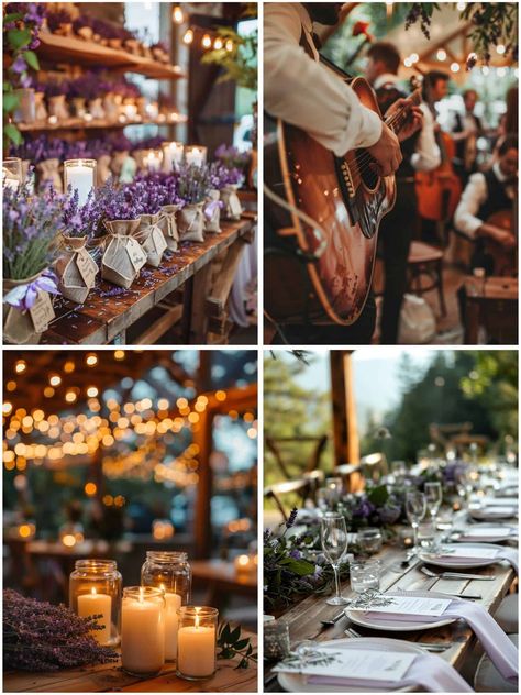 Idyllic Rustic Lavender Wedding Theme Ideas You'll Like Rustic Lavender Wedding, Rustic Purple Wedding, Lavender Centerpieces, Casual Wedding Decor, Lavender Wedding Theme, Tangled Wedding, Earth Tone Wedding, Rusting Wedding, Wedding Theme Ideas