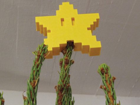 Pixel+tree+topper+star+by+knape. Pixel Tree, Lego Christmas Tree, Video Game Decor, Lego Christmas, Plastic Recycling, Christmas Tree Tops, 3d Printing Diy, Gift Wrapping Inspiration, Christmas Tree Star