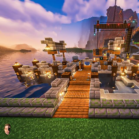 Minecraft fishing and boat docking Station. A permanent crane with winch built for unloading and loading boats, ships, and other vessels for the local town. #Minecraft #Minecraftbuilds #minecraftbuildingideas #minecraftguide #minecrafttutorial #minecraftdesign #minecraftdesigns #minecraftguide #minecraftbuild #minecraft120 #minecraftjava #minecrafttips #minecrafttipsandtricks #minecraftdock #minecraftdocks #minecraftcrane #minecraftcranedesign #minecraftfish #minecraftfishing #minecraftboat Minecraft Loading Dock, Boat Port Minecraft, Fishing Minecraft Ideas, Fishing Port Minecraft, Fish Dock Minecraft, Japanese Dock Minecraft, Fishing Pier Minecraft, Fishing Dock Minecraft Ideas, Minecraft Boat Rack