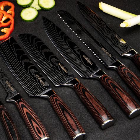 SEIDO Japanese Master Chef Knife Set | 8-Piece Professional Knife Set – SeidoKnives Japanese Kitchen Knife, Japanese Chef Knife, Best Kitchen Knife Set, Kitchen Knives Set, Kitchen Knives Handmade, Culinary Chef, Handmade Chef Knife, Best Kitchen Knives, Japanese Kitchen Knives