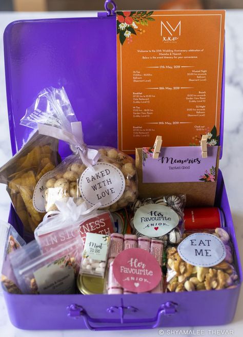 Absolutely Loved This Cute Curated Welcome Hamper For Guests! | WedMeGood Welcome Hamper, Wedding Hampers, Wedding Guest Gift Bag, Corporate Diwali Gifts, Engagement Gift Baskets, Wedding Gift Hampers, Guest Gift Bags, Indian Wedding Gifts, Wedding Welcome Gifts