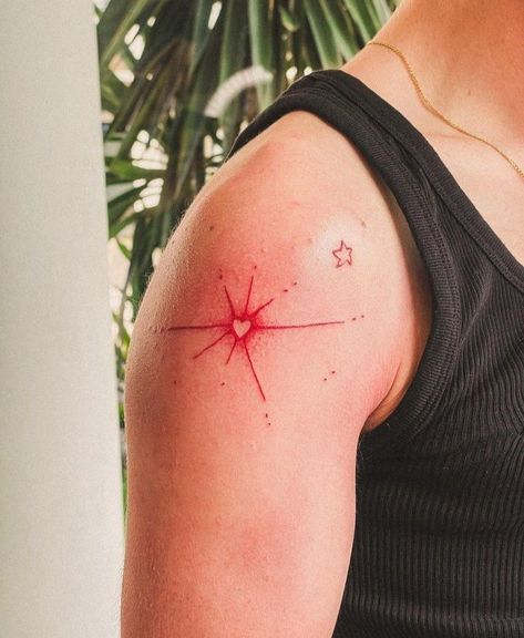 Red Tattoos For Men, Wrist Star Tattoo, Red Shoulder Tattoo, Light Blue Tattoo, Star Tattoos For Men, Cool Tattoos For Girls, Ac New Leaf, Blue Tattoo, Star Tattoo