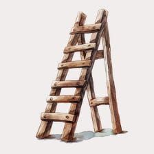 Clipart.Tips Premium Collection Ladder Illustration, Ladder Drawing, Side View Drawing, View Drawing, Old Ladder, Wooden Ladder, Muted Color Palette, A Ladder, Free Clipart