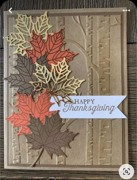 Fall Anniversary Cards, Stampin Up Autumn Leaves Cards, Fall Cards Handmade Ideas, Fall Cards Stampin Up Autumn, Thanksgiving Cards Stampin Up Ideas, Halloween Cards Ideas, Stampin Up Fall Cards, Thanksgiving Homemade Cards, Happy Thanksgiving Cards