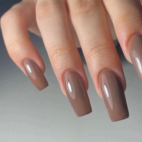 Brown Acrylic Nails, Brown Nail, Work Nails, Casual Nails, Blush Nails, Glow Nails, Nail Swag, Nails Manicure, Neutral Nails