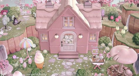 Pink Island, Happy Home Designer, Animal Crossing Wild World, City Folk, Animal Crossing Villagers, Pink Animals, Pink Room, House Layouts, New Leaf