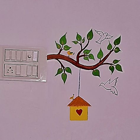 Switchboard painting# painting #newpost Drawing On Switchboard, Switchboard Painting, Switchboard Art, Wall Drawing Ideas, Wall Art Diy Paint, Diy Wall Painting, Bridal Braids, Dressing Table Design, Home Decor Hooks