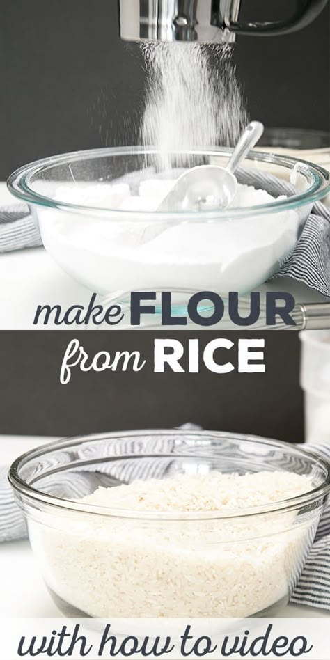 What To Make With Rice, Make Rice Flour, Make Flour, How To Make Flour, Plain Rice, Dry Mixes, Rice Powder, Homemade Mixes, Canning Food