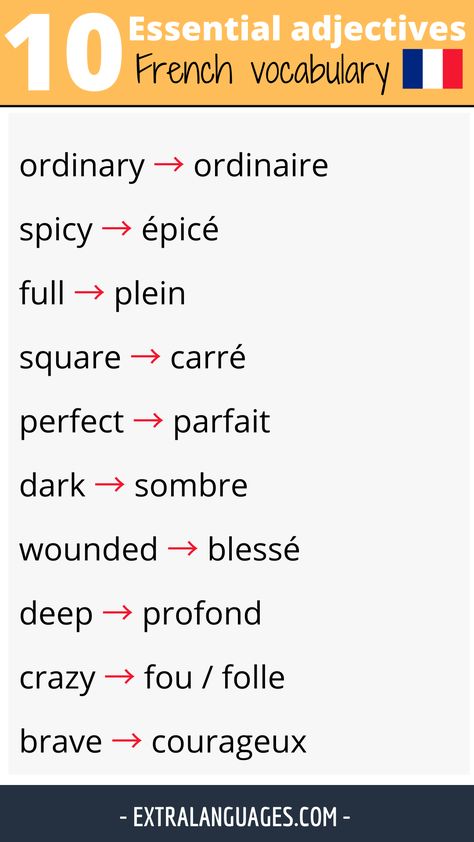 French Travel Phrases, Common French Phrases, French Adjectives, French Language Basics, French Sentences, Useful French Phrases, Cajun French, French Basics, French Flashcards