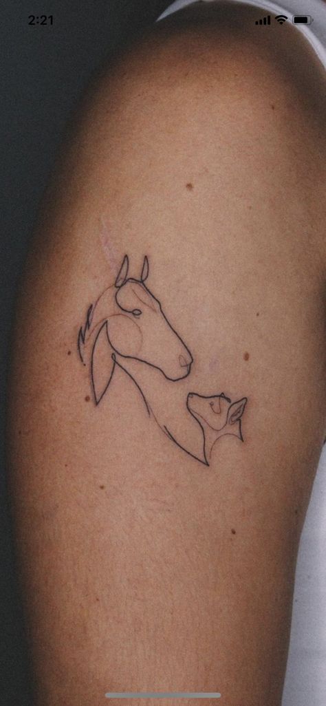 Pretty Horse Tattoo, Horse Constellation Tattoo, Outline Of Horse Tattoo, Horse Simple Tattoo, Horse And Foal Tattoo, Horse Tatoos Ideas Simple, Horse Head Tattoo Simple, Delicate Horse Tattoo, Horse And Cat Tattoo