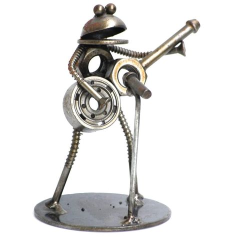 A Duet Music Performance, sell All 2 Frog Play Guitar and Cello Scrap Metal Sculpture, Wow Gift for Wife, Cool Christmas Gifts for Her - Etsy Canada Metal Sculpture Artists, Scrap Recycling, Metal Welding Art, Recycled Metal Art, La Forge, Welding Art Projects, Metal Welding, Sculpture Metal, Steel Sculpture