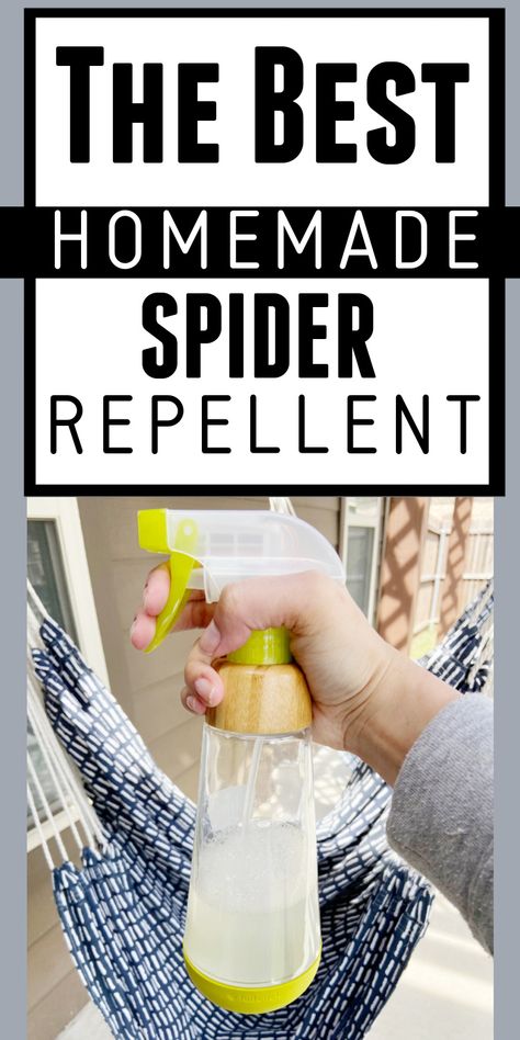 Spider Repellent Diy Essential Oils, Spider Repellent Diy, Homemade Spider Spray, Spiders Repellent Diy, Diy Bug Repellent Spray, Natural Spider Repellent, Homemade Bug Spray Recipe, Natural Bug Spray Recipe, Indoor Outdoor Garage