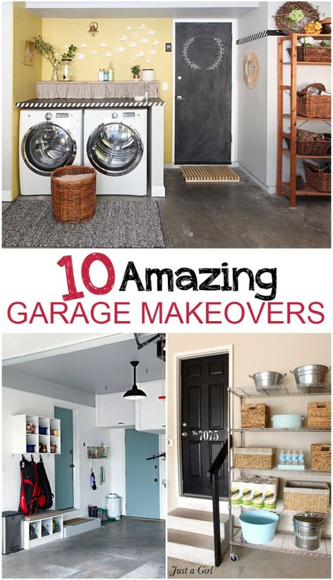 Garage makeover, garage, garage organization, popular pin, DIY garage remodel, storage ideas, DIY storage. Garage Organization Tips, Garage Floor Paint, Garage Laundry, Garage Renovation, Garage Remodel, Garage Work Bench, Garage Conversion, Garage Makeover, Garage Storage Organization