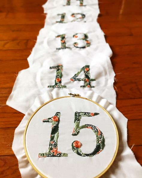 Flower Table Numbers, Table Numbers Wedding Diy, Wedding Embroidery, Wedding Activities, When I Get Married, Australia Wedding, Embroidered Wedding, Table Plans, Wedding Time