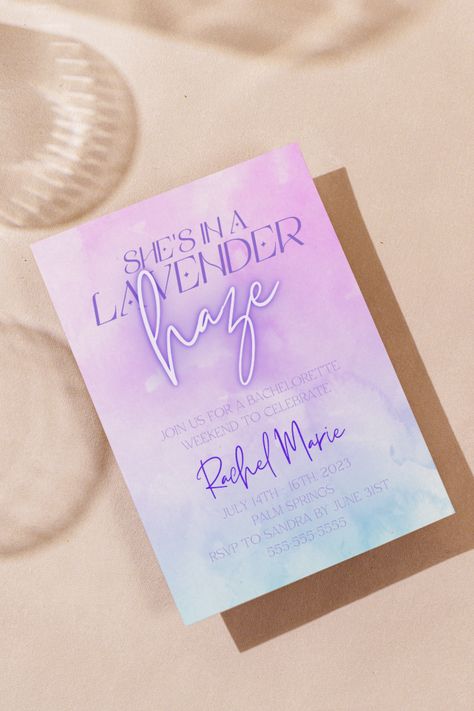 Lavender Haze Party Theme, Lavender Haze Bachelorette Party, Lavender Haze Bachelorette, Lavender Haze Birthday Party, Lavender Haze Bridal Shower Ideas, Lavender Haze Party, Lavender Bachelorette Party, Purple Bachelorette, Taylor Swift Bachelorette Party