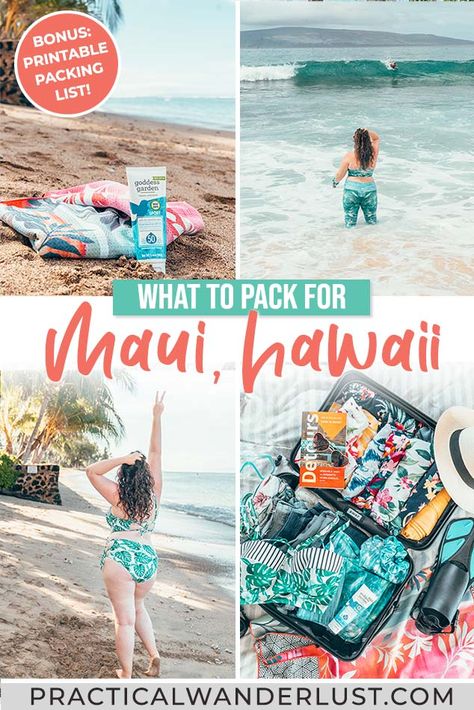 What To Pack For Maui, Maui Packing List, Vacation Views, Maui Honeymoon, Hawaii Packing List, Hawaii Packing, Printable Packing List, Travel Hawaii, Hawaii Travel Guide