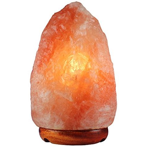 SALT GEMS Natural Himalayan Salt Lamp (6-7 Inch, 3-6 lbs) Air Purifier - Hand Carved Natural Shape Salt Rock Lamp with Elegant Wood Base, 15 W Bulb and Dimmer Cord Included *** For more information, visit image link. (This is an affiliate link) #HomeDcor Pink Salt Lamp, Rock Lamp, Salt Rock Lamp, Himalayan Salt Crystals, Amber Lights, Salt Lamps, Salt Crystal, Himalayan Salt Lamp, Salt Lamp