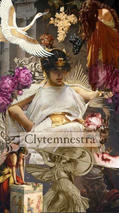 inspired by Clytemnestra by Constanza Casati #ancientgreece #sparta #clytemnestra #helenoftroy Clytemnestra Art, Clytemnestra Aesthetic, Helen Of Sparta, Book Collage, Greek Tragedy, Books Characters, Greek Myth, Greek Mythology Art, Leg Sleeve