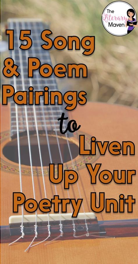 Many students are intimidated by poetry, so using music can help you ease them into poetry analysis as there's really no difference between looking at the lyrics of a song and the lines of a poem. Read on for 15 song and poem pairings that will liven up y Poetry Lesson Plans, Poetry Lyrics, Poetry Middle School, Quotes Deep Motivational, Deep Motivational Quotes, Poetry Analysis, Poetry Activities, Poetry Unit, Teaching High School English