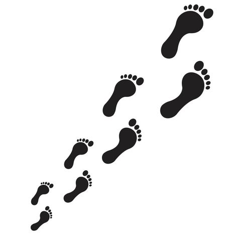 Perspective view of footprint path Footprints In The Sand Drawing, Footsteps Drawing, Footprint Drawing, Sand Footprint, Church Banner, Perspective View, Foot Print, Tattoo Style Drawings, Pebble Painting