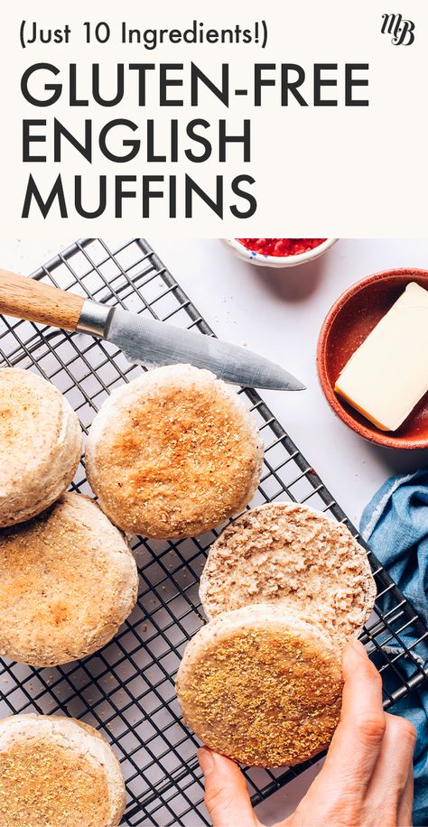 Gluten Free English Muffins, Muffin Flavors, Opening A Bakery, Sorghum Flour, Minimalist Baker, English Muffins, Breakfast Sandwiches, Vegan Eats, Gf Recipes