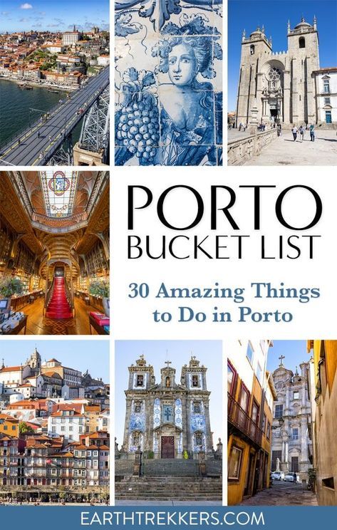 Porto Bucket List. Best things to do in Porto, Portugal. Porto Cathedral, Livraria Lello, Majestic Cafe, port tasting in the wine cellars in Gaia, cruising the Douro River, plus best viewpoints and street foods to try. Livraria Lello, Things To Do In Porto, Time Saving Tips, Foods To Try, Portugal Porto, The Catacombs, Travel Inspiration Destinations, Street Foods, Hiking National Parks