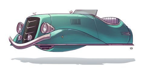 Ido Yehimovitz illustrated series, Ze Future Hover Car, Comics Illustration, Auto Design, The Jetsons, Flying Car, Car Illustration, Retro Futuristic, Futuristic Cars, Car Drawings