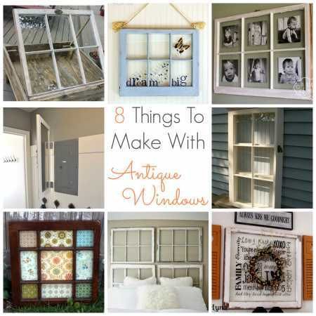 We've already done the "window as picture frame" thing, but here are 7 other things to try Upcycling, Old Window Crafts, Old Window Decor, Window Frame Picture, Old Window Projects, Old Window Frames, Antique Window, Window Crafts, Old Window Frame