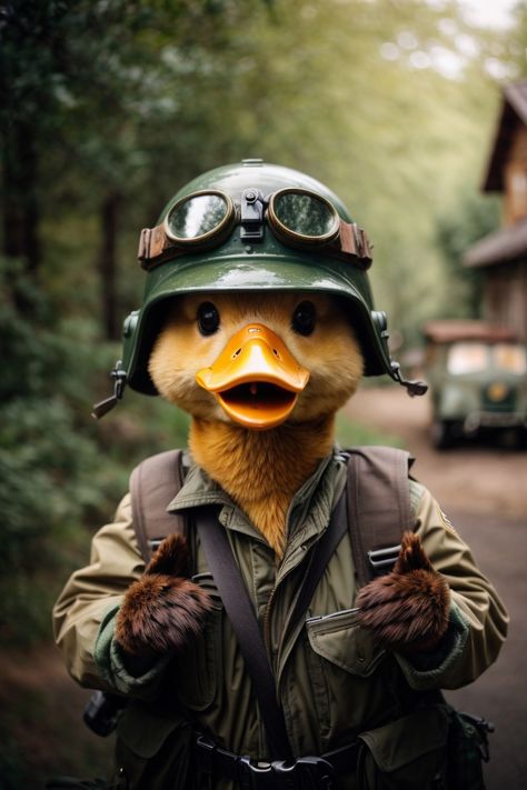 Created with Leonardo AI. Any Animation is done with LeiaPix. General Duck - humor Duck Humor, Cool Duck, Cyberpunk Steampunk, Duck Dress, Fantasy Sci Fi, Mad Max, Warhammer 40k, 3d Animation, Dungeons And Dragons