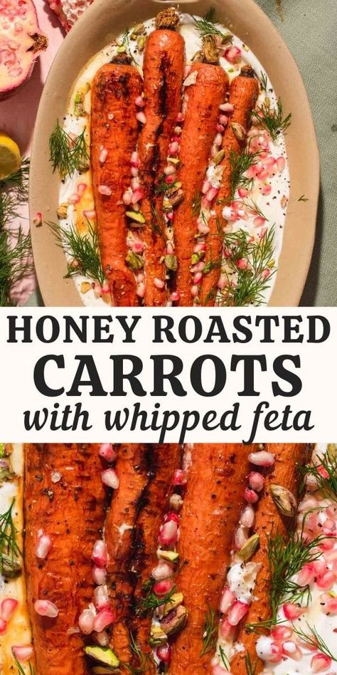 Maple Mustard Carrots With Whipped Goat Cheese, Carrot Side Recipes, Roasted Christmas Carrots, Spice Roasted Carrots, Spiced Roasted Carrots With Lemony Whipped Feta, Roasted Carrots Ricotta, Greek Roasted Carrots, Honey Roasted Carrots With Whipped Feta, Honey Harrisa Carrots With Whipped Feta