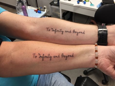 I Love You To Infinity And Beyond Tattoo, Couple Tattoos Infinity, To Infinity And Beyond Tattoo, Infinity And Beyond Tattoo, Couples Tats, Beyond Tattoo, June Tattoo, Boyfriend Tattoo, Tattoo Sister