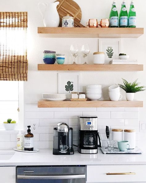 Exposed Shelves Exposed Kitchen Shelves, Kitchen Renovation Diy Ideas, Diy Kitchen Renovation, Kitchen Cleaning, Easy Home Decor, Kitchen Shelves, Diy Kitchen, Kitchen Renovation, Open Shelving