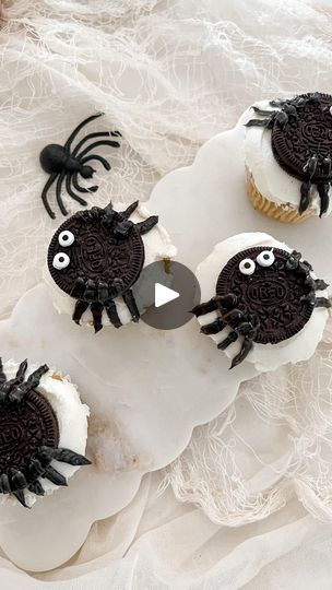 9.8K views · 349 reactions | Simple Spider Cupcakes 🕷️

Store bought cupcakes, Oreos, candy eyes & black frosting! 

Save for when you need a last minute Halloween treat! | Caitlin Kruse | The Zombies · Time of the Season Halloween Spider Cupcakes, Spider Cupcakes Halloween, Black Frosting, Spider Cupcakes, Candy Eyes, The Zombies, Last Minute Halloween, Eyes Black, Halloween Treat