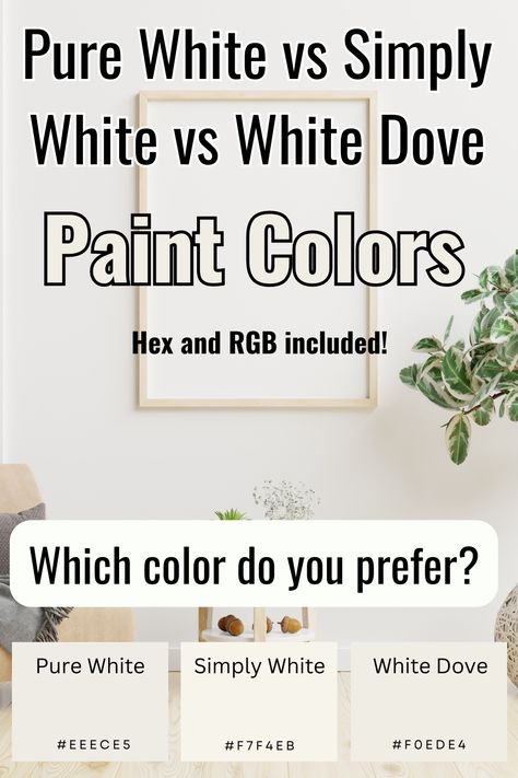 Simply White Paint Color, Simply White Walls, Dove White Kitchen, White Dove Simply White, Pure White Benjamin Moore, White Dove Paint Color, Dove White Paint, Sherwin Williams White Dove, White Dove Bathroom