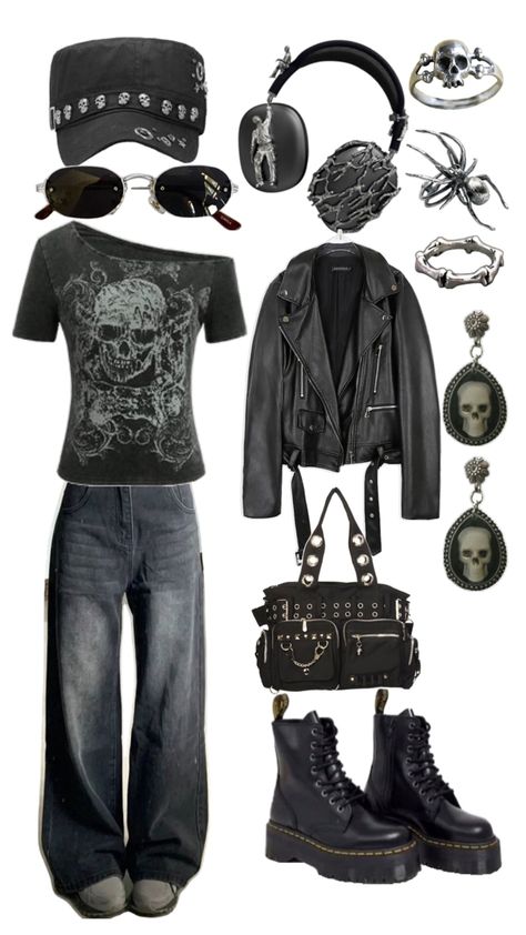 #y2k #black #goth #emo #Y2K #funny Black Jeans Goth Outfit, Emo First Day Of School Outfit, Y2k Dark Aesthetic Outfits, Goth 2000s Fashion, Dark Alt Outfits, Emo Grunge Outfits Punk Rock, Gothic Y2k Outfits, Goth Simple Outfits, Y2k Alt Outfits