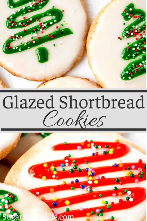 Shortbread Glaze Recipe, Glazed Shortbread Cookies, Shortbread Cookies Recipe, Cookie Glaze, Shortbread Cookie Recipe, Dessert Bar Recipe, Holiday Favorite Recipes, Royal Icing Recipe, Shortbread Cookie