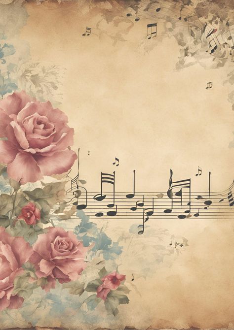 15 Vintage style papers featuring musical notes. Vintage Background Aesthetic, Vintage Paper Background Free Printables, Old Vintage, Music Sheets Aesthetic, Music Sheet, Music Notes Aesthetic Vintage, Sheet Music Paper Flowers, Vintage Sheet Music Aesthetic, Vintage Music Sheets