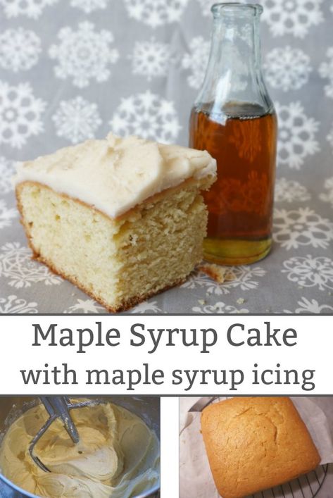 You can't go wrong with maple syrup. Maple syrup lends a warm, subtle sweetness to this beautiful maple syrup cake with maple syrup icing. #maplesyruprecipe #maplesyrupcake #maplesyrup #canadiancake #easycakerecipe #mapleicing #maplefrosting Recipes Using Maple Syrup, Syrup Cake Recipe, Maple Syrup Icing, Maple Syrup Cake, Maple Desserts, Maple Cake, Simple Syrup Recipe, Syrup Cake, Maple Recipes