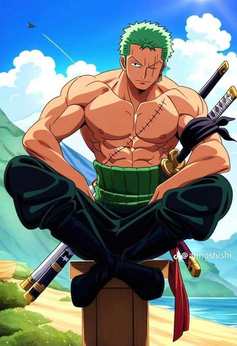 Zoro Physique, Sanji Full Body One Piece, Roronoa Zoro Eyes, Zoro Full Body, Roronoa Zoro Hot, One Piece Character Design, Zorro Roronoa, Female Zoro, Zoro One Piece Wallpapers