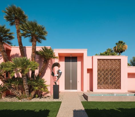 Palm Springs Homes, Palm Springs Houses, Palm Springs House, Palm Springs Home, Houses Architecture, House Beautiful Magazine, The Color Pink, Pink Palace, Palm Spring