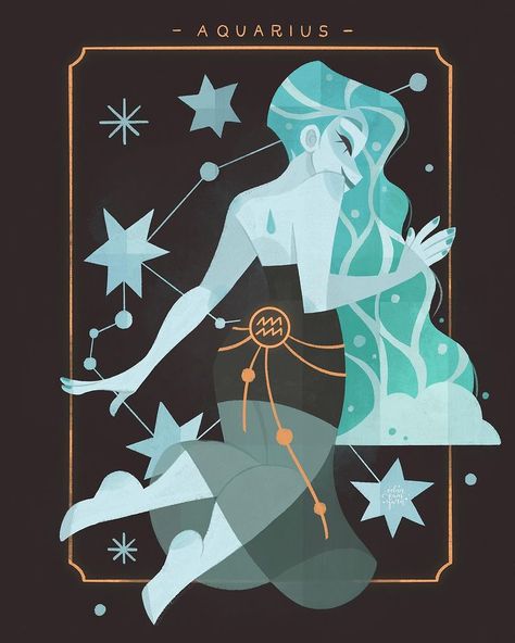 Yaroslava Apollonova on Instagram: “Aquarius ♒︎ ⠀ Yay, it is time for my sign! Lol tried my best to illustrate our traits, think I captured well! Fellow Aquariuses where r u?…” Aquarius Art, Zodiac Characters, Zodiac Cards, Art Folder, Apple Macbook Air, Illustration Character, Zodiac Art, Aquarius Zodiac, Ethereal Art