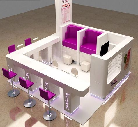 China nail bar manicure art kiosk 3D plan design nail mall salon station display | China Beauty Salon Equipment Supplier Manicure Service, Nail Bar Ideas, Beauty Bar Salon, Manicure Station, Pedicure Station, Nail Salon Interior Design, Spa Room Decor, Nail Table, Salon Stations