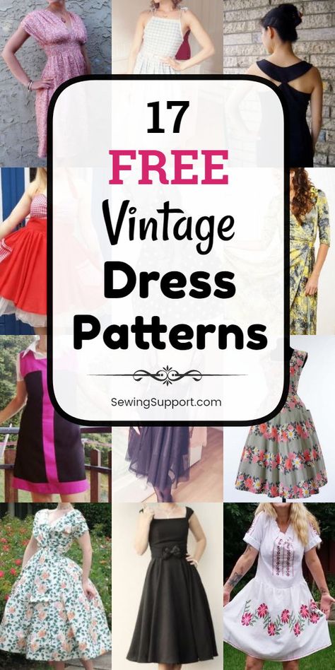 Sewing Projects Tutorials, Dress Patterns For Women, Dress Patterns Sewing, Vintage Sewing Patterns Free, Dresses Patterns, Dress Sewing Patterns Free, Patron Vintage, Patterns Dress, Sewing Projects Clothes