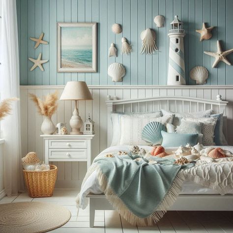 Beach Theme Bedroom, New England Interior Design, Light Wood Furniture, Retreat Bedroom, New England Interior, Coastal Bedroom Ideas, 2024 Bedroom, Mediterranean Living Room, Bedroom Vibes