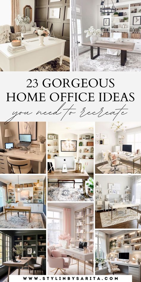 home office ideas Office Rugs Ideas, Cute Home Office Ideas, Home Office Feminine, Female Home Office, Feminine Home Office Classy, Womens Home Office Ideas, Womens Home Office, Cute Home Office, Gorgeous Office