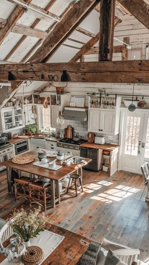 Decor Eclectic, Casa Country, Tools Kitchen, Barn Style House, Dream House Interior, Dream House Plans, Open Kitchen, Dream House Decor, The Memories