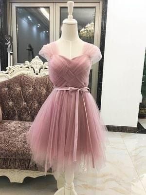 Bridal Evening Dress, Junior Homecoming Dresses, Fluffy Dress, Junior Formal Dresses, Tulle Party Dress, Cheap Homecoming Dresses, Chiffon Mini Dress, Gauze Dress, Short Bridesmaid Dresses